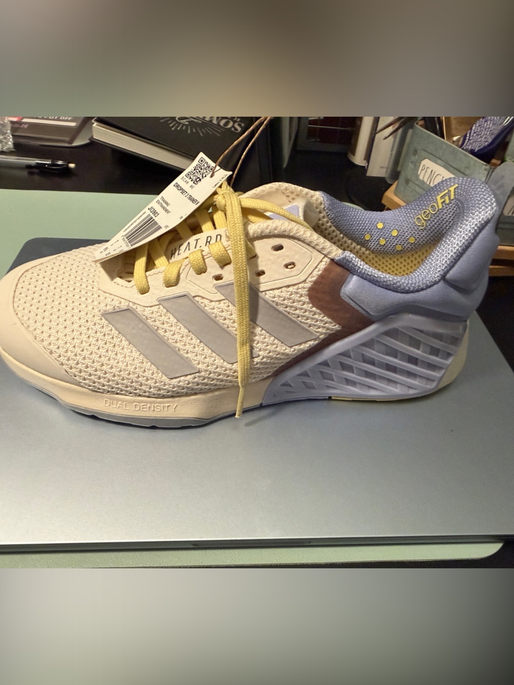 New Adidas Sneakers in Cream, Light Purple and Yellow